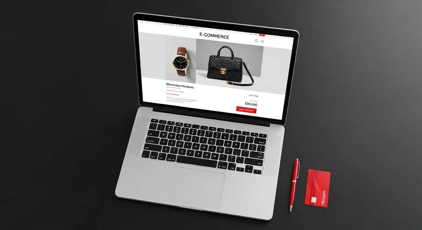 E-commerce Website Development on Laptop
