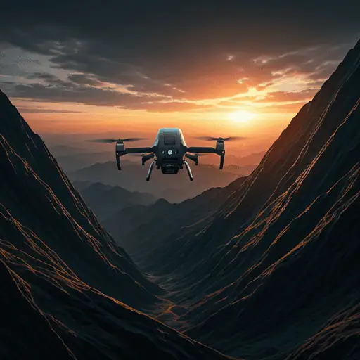 Cinematic futuristic drone landscape video thumbnail