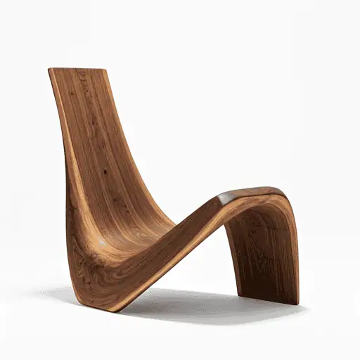Sculptural Walnut Lounge Chair